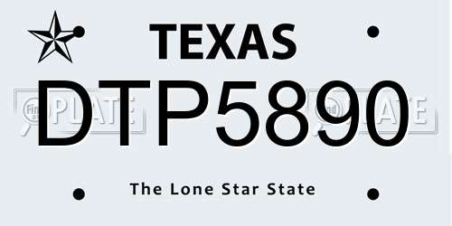 DTP5890 Texas License Plate