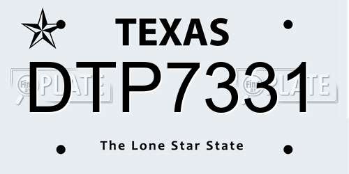 DTP7331 Texas License Plate
