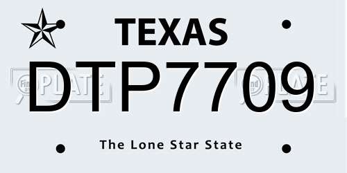 DTP7709 Texas License Plate