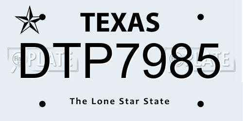 DTP7985 Texas License Plate