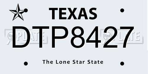 DTP8427 Texas License Plate
