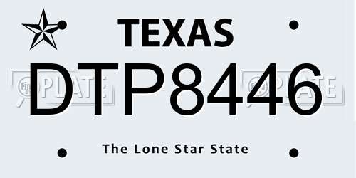 DTP8446 Texas License Plate