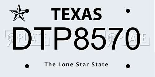DTP8570 Texas License Plate