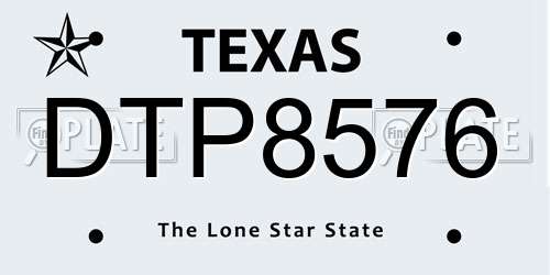 DTP8576 Texas License Plate