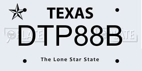 DTP88B Texas License Plate