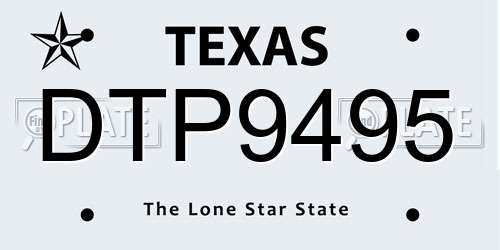 DTP9495 Texas License Plate