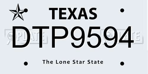 DTP9594 Texas License Plate
