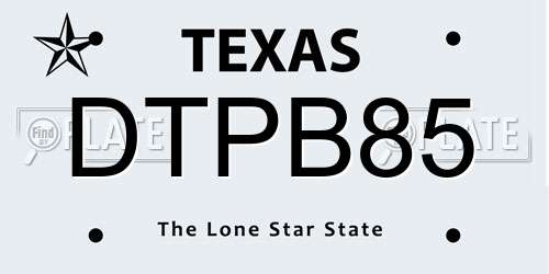 DTPB85 Texas License Plate