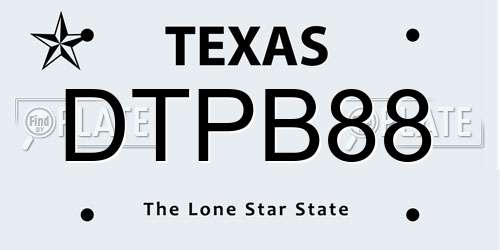 DTPB88 Texas License Plate