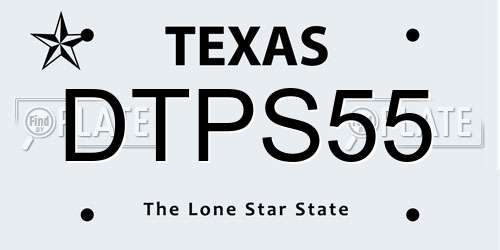 DTPS55 Texas License Plate