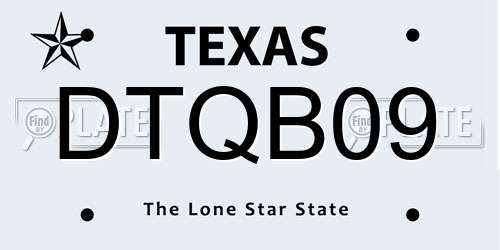 DTQB09 Texas License Plate