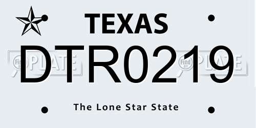 DTR0219 Texas License Plate
