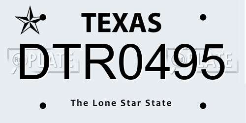 DTR0495 Texas License Plate