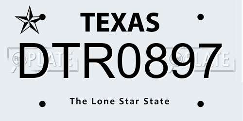 DTR0897 Texas License Plate