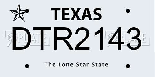DTR2143 Texas License Plate