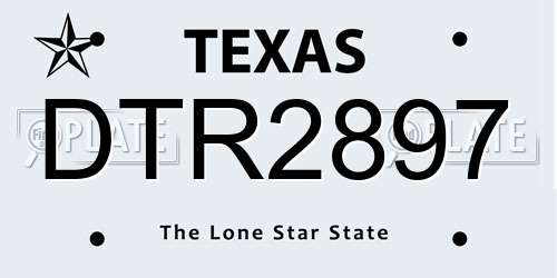 DTR2897 Texas License Plate