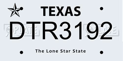 DTR3192 Texas License Plate
