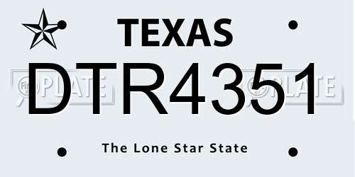 DTR4351 Texas License Plate