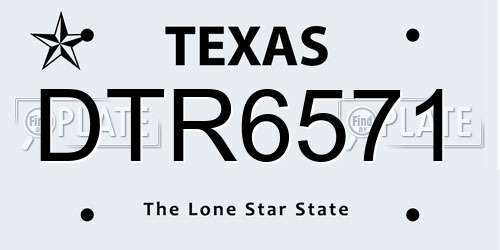 DTR6571 Texas License Plate
