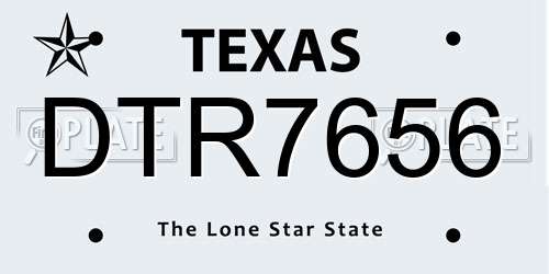 DTR7656 Texas License Plate