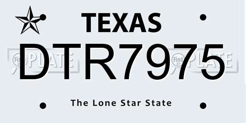 DTR7975 Texas License Plate