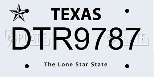 DTR9787 Texas License Plate