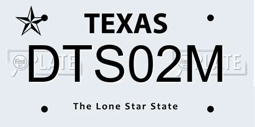 DTS02M Texas License Plate