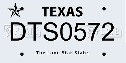 DTS0572 Texas License Plate