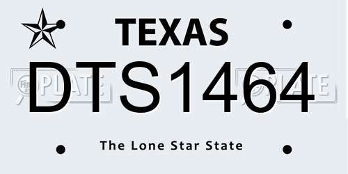 DTS1464 Texas License Plate