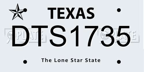 DTS1735 Texas License Plate