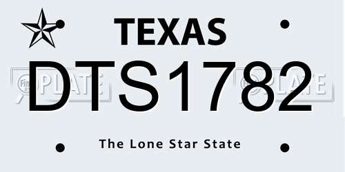 DTS1782 Texas License Plate