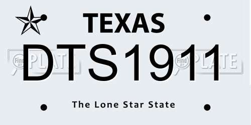 DTS1911 Texas License Plate