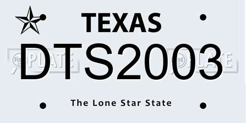 DTS2003 Texas License Plate