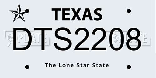 DTS2208 Texas License Plate