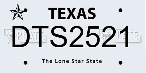 DTS2521 Texas License Plate