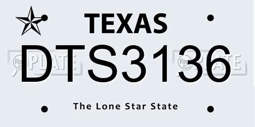 DTS3136 Texas License Plate