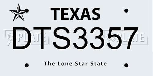 DTS3357 Texas License Plate