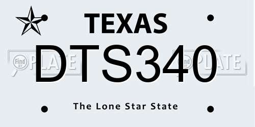 DTS340 Texas License Plate