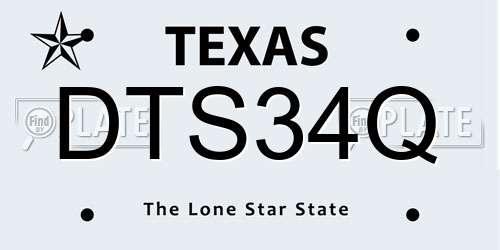 DTS34Q Texas License Plate