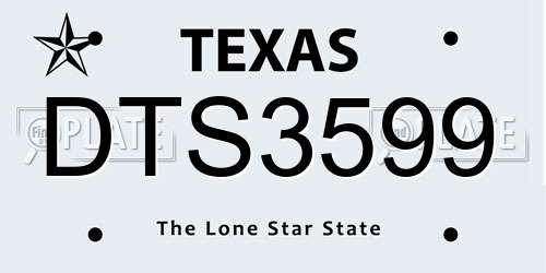 DTS3599 Texas License Plate