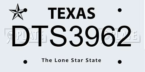 DTS3962 Texas License Plate