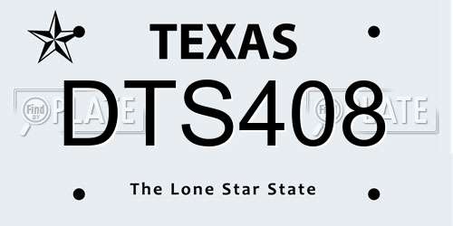 DTS408 Texas License Plate