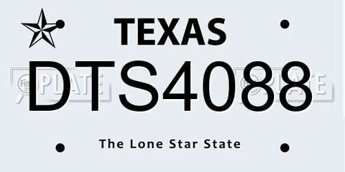 DTS4088 Texas License Plate