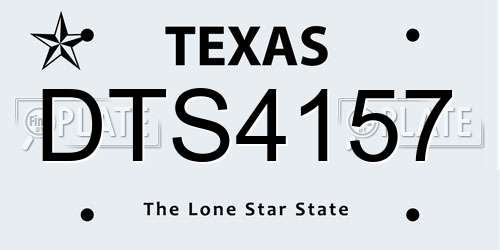 DTS4157 Texas License Plate