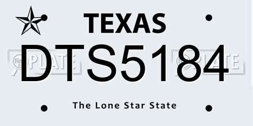 DTS5184 Texas License Plate
