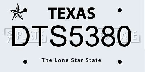 DTS5380 Texas License Plate