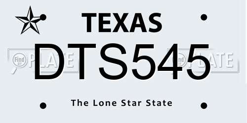 DTS545 Texas License Plate