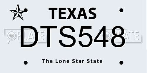 DTS548 Texas License Plate