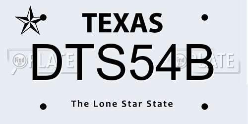 DTS54B Texas License Plate
