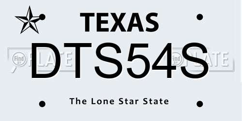 DTS54S Texas License Plate